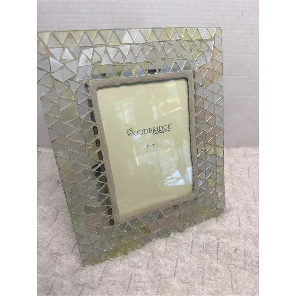 Woodbridge Collection 5x7 Mosaic Sea Glass Coastal Glass Frame Shell Beachy